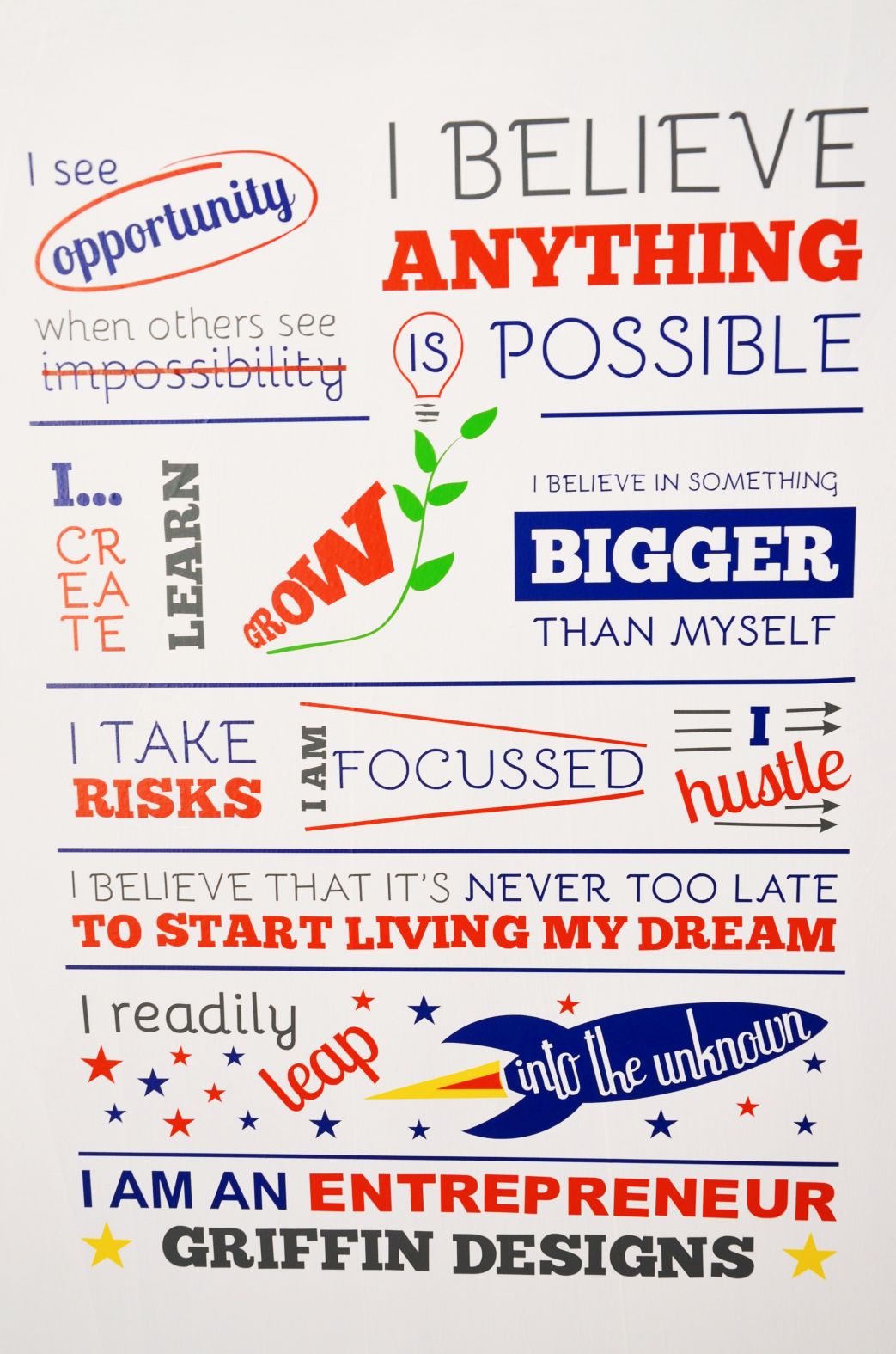 Entrepreneurs circle Motivational poster with various phrases and graphics on a white background
