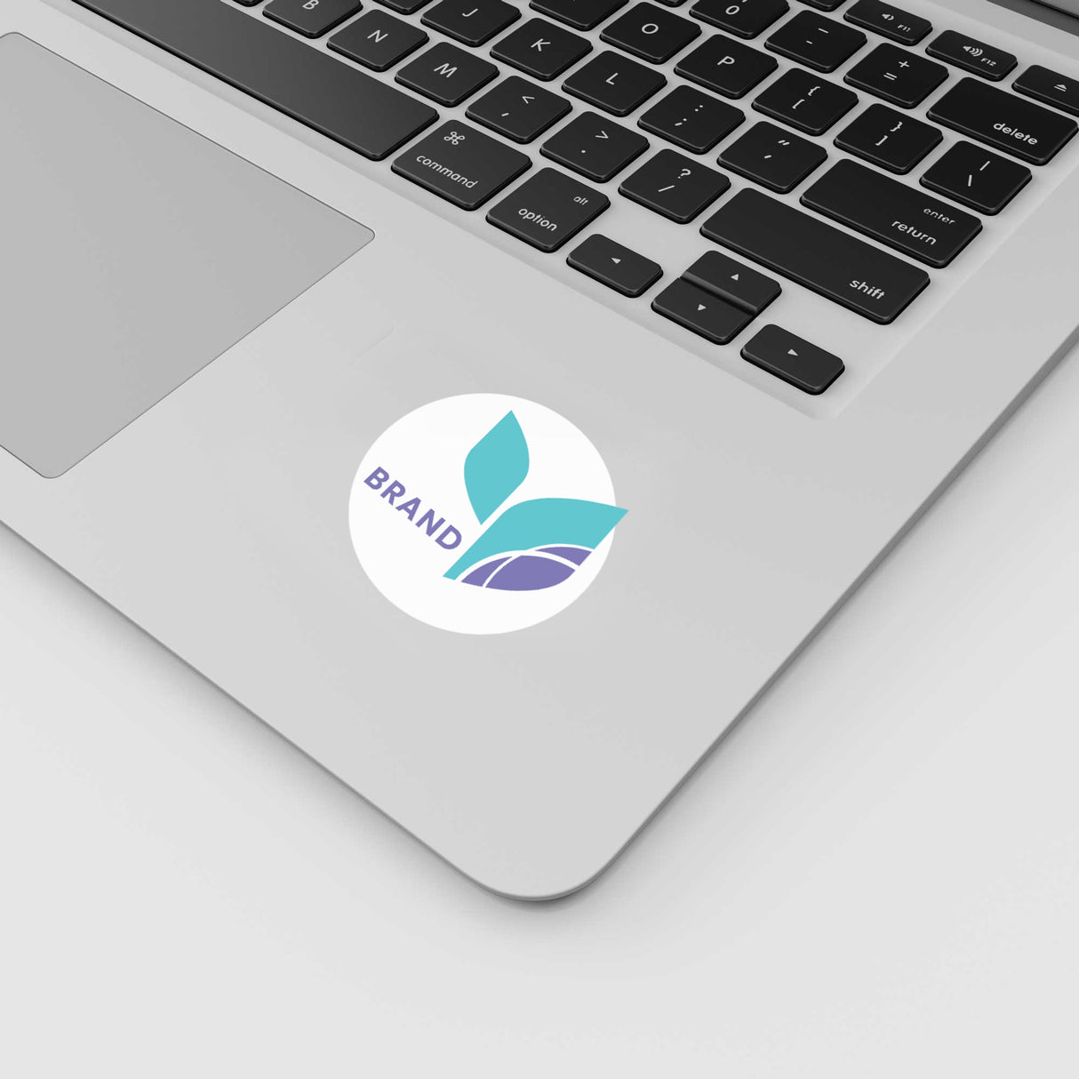 laptop with a logo on it