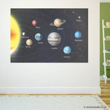 solar system fabric wall sticker in a preschool setting