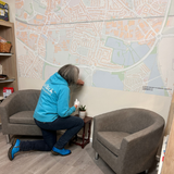 installing a wall mural