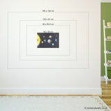 Sizes of solar system fabric wall stickers