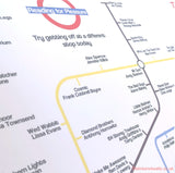 Map with text and lines resembling a subway map, with 'Reading for Pleasure' at the top.